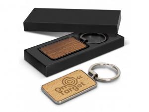 Promotional Rectangular Timber Keyring