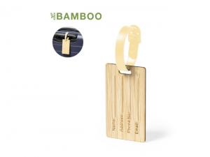 Promotional Bamboo Luggage Tags with Metal Buckle Strap