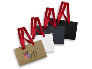 Promotional Small Paper Ribbon Carry Bags (133mm x 210mm)