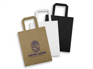 Promotional Medium Portrait Flat Handle Paper Bags (246mm x 195mm)