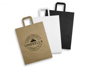 Promotional Extra Large Portrait Flat Handle Paper Bags (406mm x 305mm)