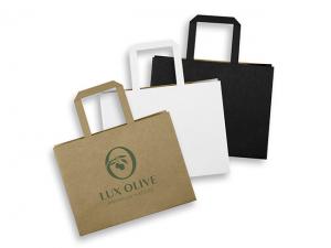 Promotional Medium Landscape Flat Handle Paper Bags (196mm x 248mm)