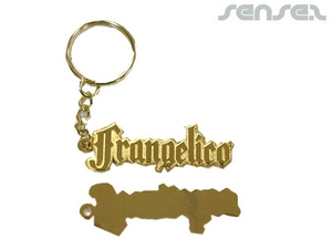 Shaped Metal Word Keyrings