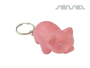 Promotional Pig Stress Ball Key Chains
