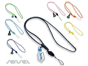Promotional Zippered Lanyards With Tag