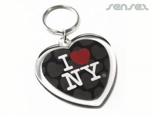 Promotional Plastic Heart Keyrings